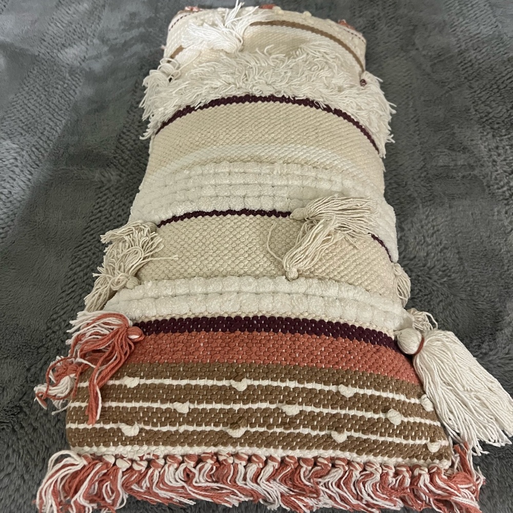 Boho Textured Throw Pillow